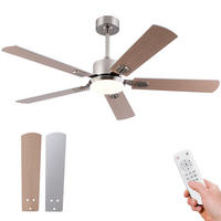 DECKENVENTILATOR DE-16260 52 Zoll flach mit 5 Flügeln & Speicherfunktion - Naturfarben, Holz/Metall (132/132/45cm) - ComfortXL