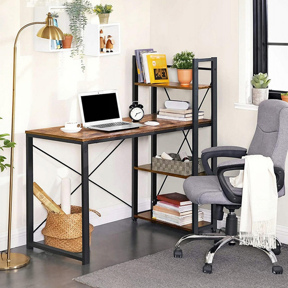 SCHREIBTISCH, braun 120x120x60cm - Braun, Holzwerkstoff (60/120/120cm)