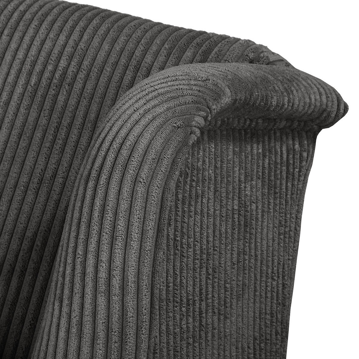 XXL SESSEL - Cord - Grau, Holz/Textil (135/100/128cm) - home24