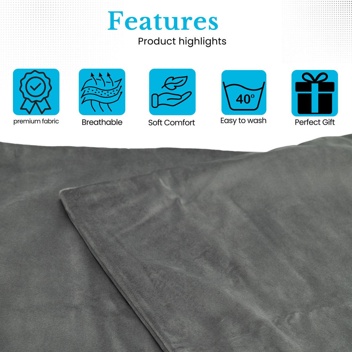 KISSENHÜLLEN-SET (2-tlg.) 40/40 cm (Grau) - Grau, Textil (40/40cm) - Intirilife