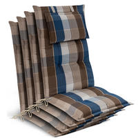 HOCHLEHNER Highlux HL 120x52x7cm Braun-Blau-Kariert (4tlg) - Braun, Textil (52/120cm) - Beautissu 