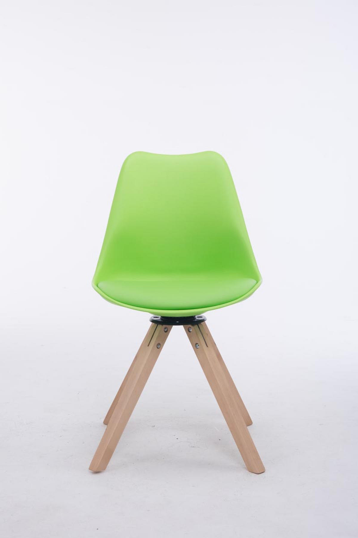 DREHSTUHL Lederlook grün - Eukalyptusholzfarben/Grün, Holz/Textil (48/84/56cm) - CLP