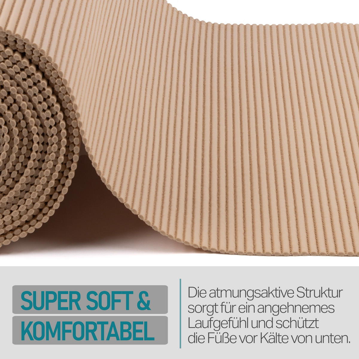 SCHUTZUNTERLAGE Weichschaum auf Rolle 0,8x15 m Sand - Beige, Kunststoff (80/1500cm) - Bestlivings