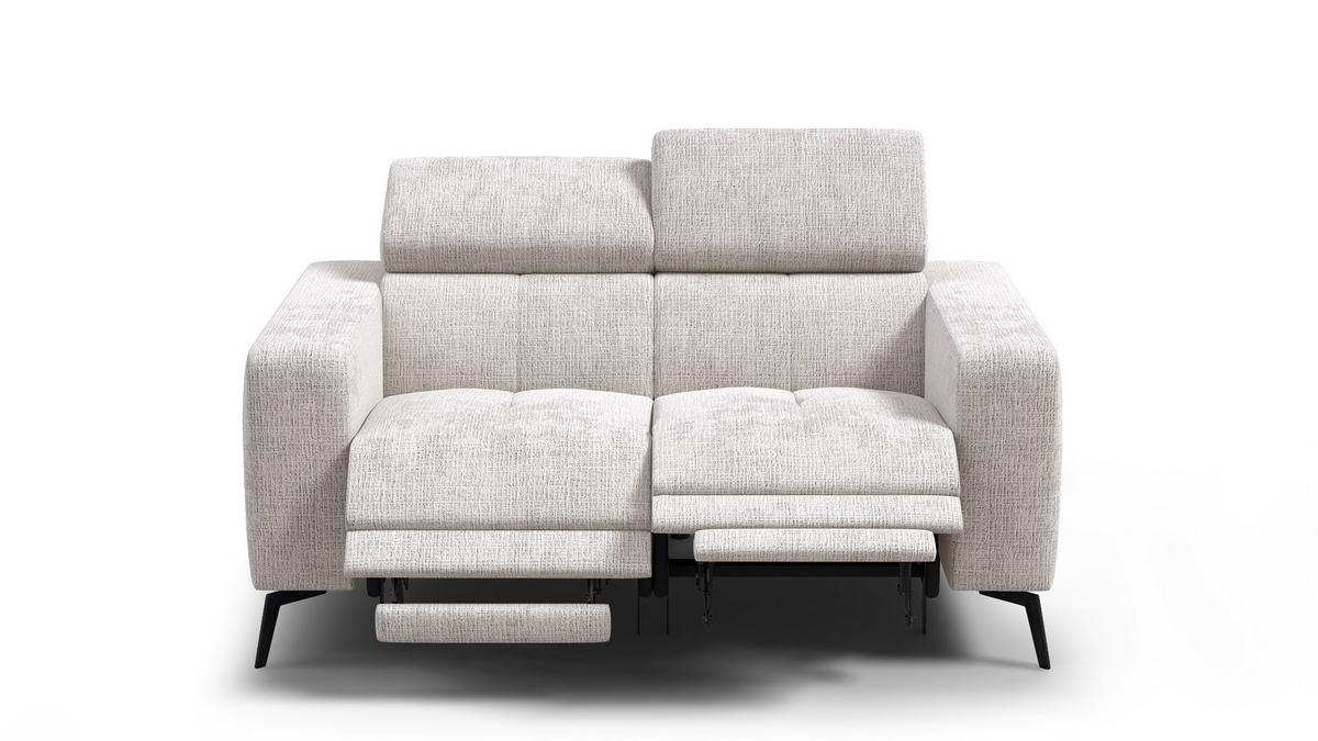 RELAXSOFA MORELLO 2-Sitzer, creme, 2 x Relax Zero Gravity - Creme, Holz/Textil (164/82/103cm) - Courtois Laville