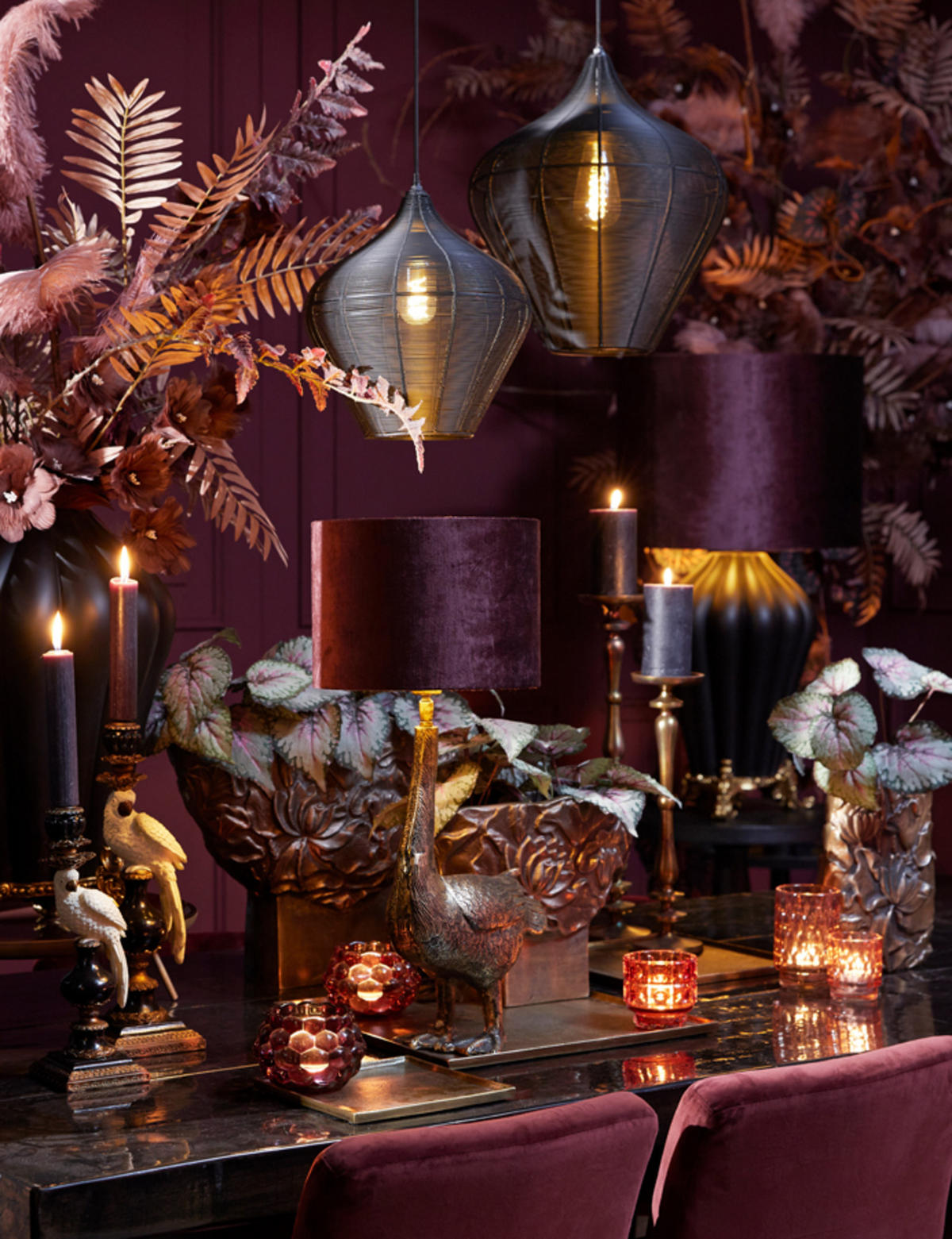 LAMPENSCHIRM Gemstone Violet Ø40/30 cm - Lila, Textil (40/40/30cm) - Light & Living