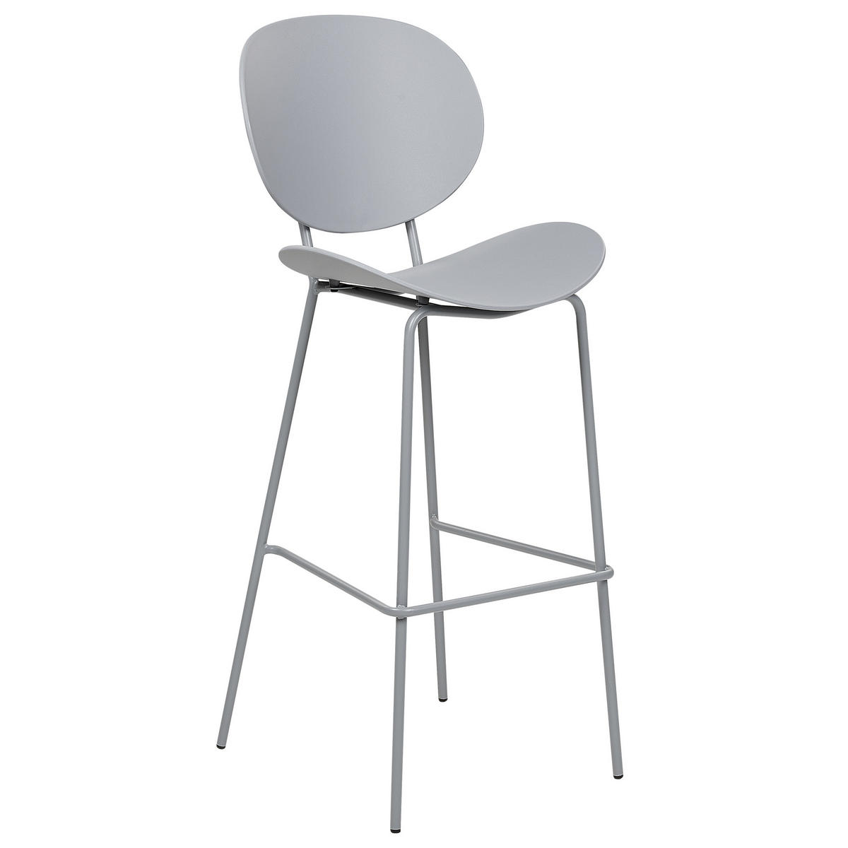 BARSTUHL 2er-Set Kunststoff hellgrau Shonto - Grau, Kunststoff (52/116/48cm) - Beliani