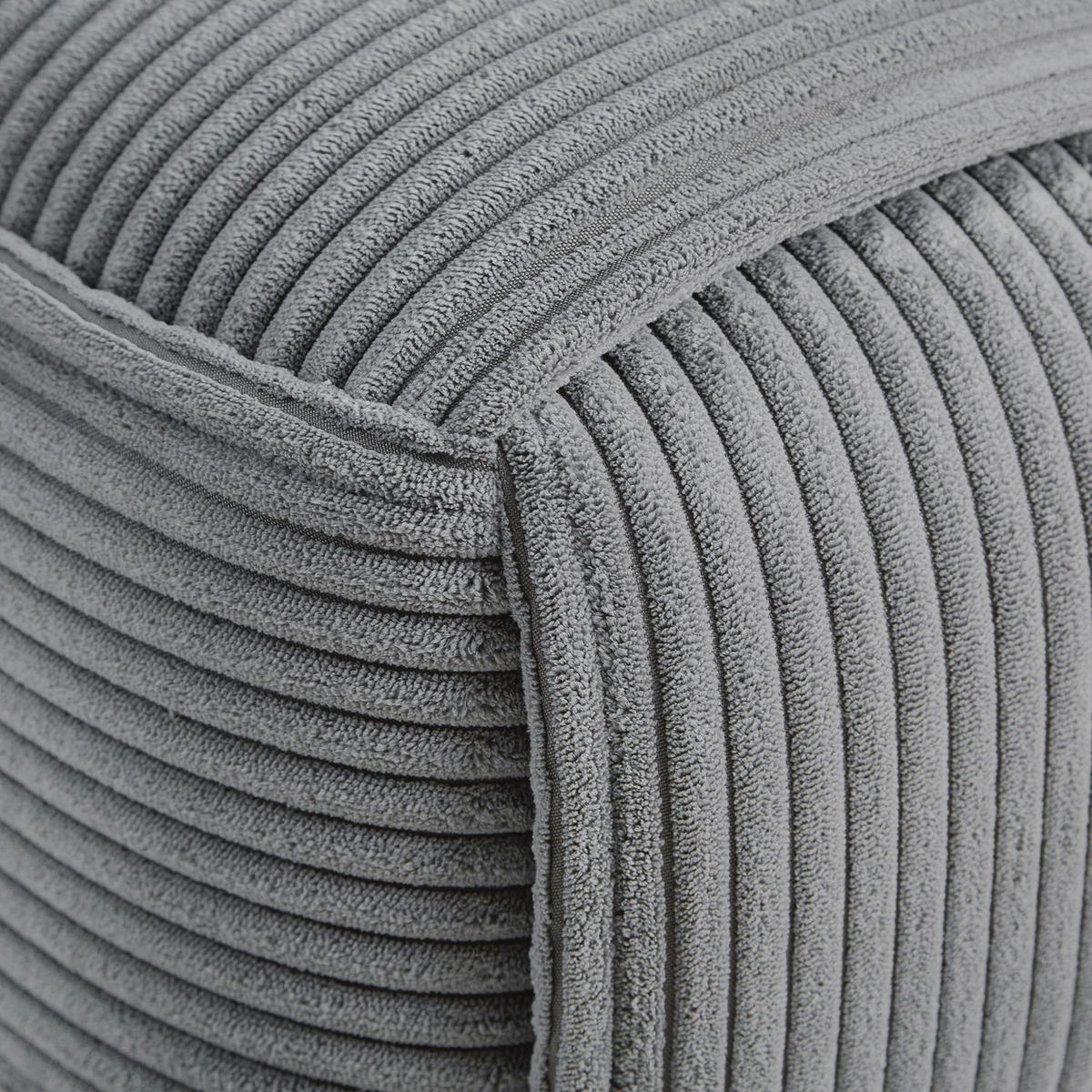 HOCKER in Cord 46/41/46 cm in Grau - Grau, Textil (46/41/46cm) - Homestyle4u