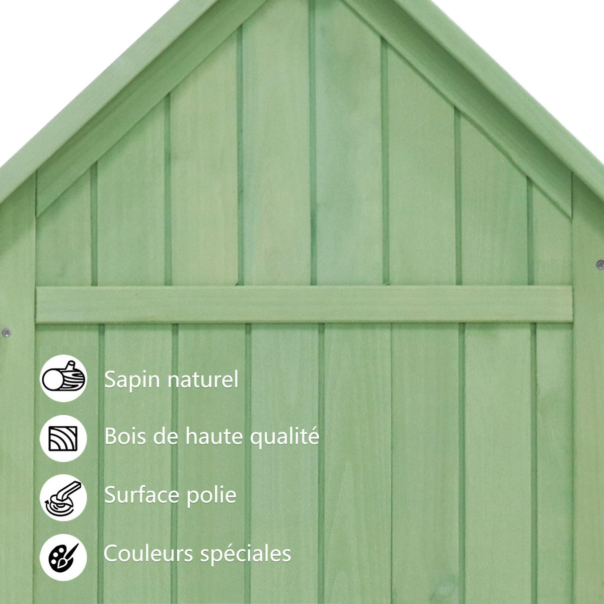 GERÄTESCHRANK Massives Holz Grün/PVC-Dach - Grün, Holz (54/173/118cm) - ComfortXL
