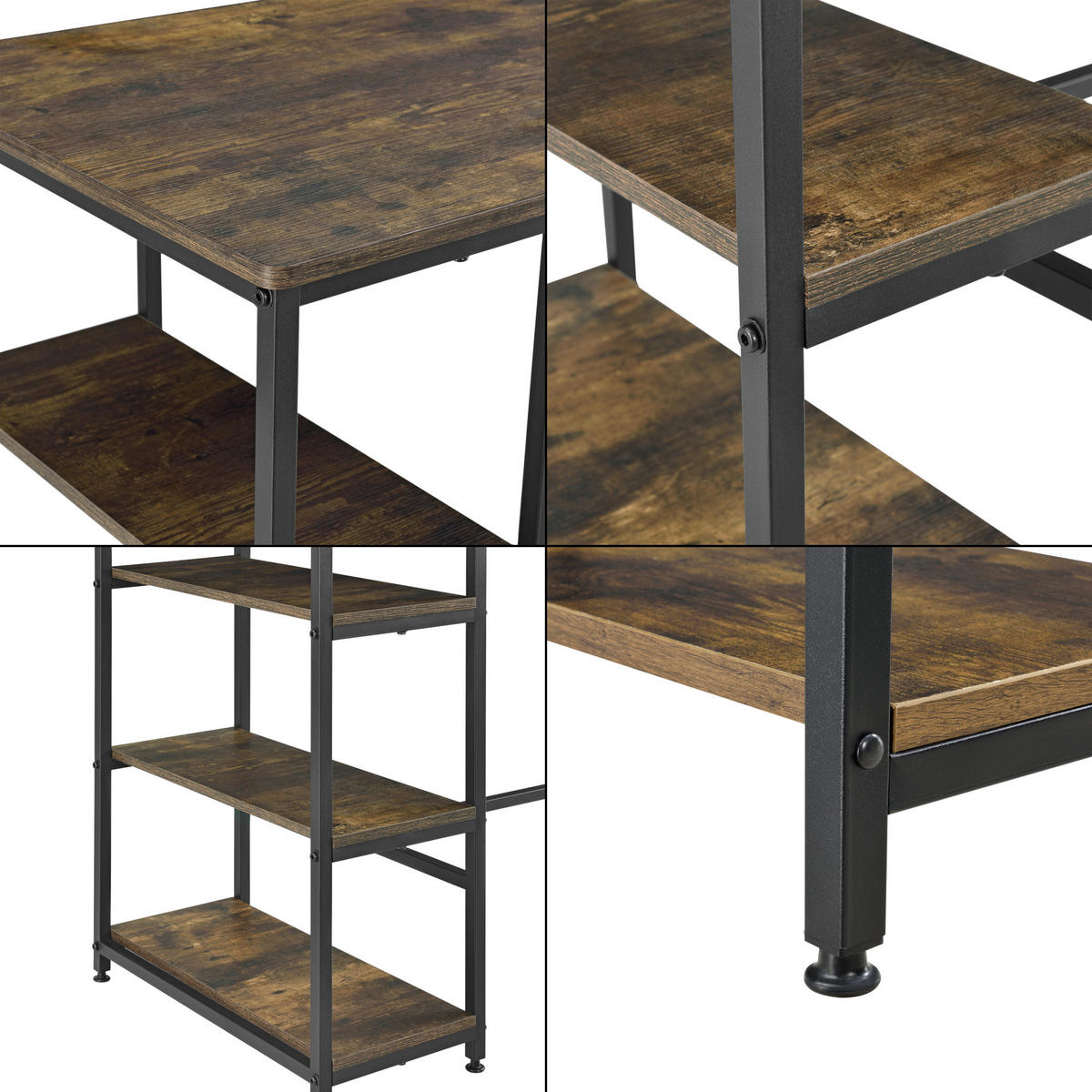 BARTISCH Växjö - Dunkelbraun, Metall (109/100/60cm) - [en.casa]