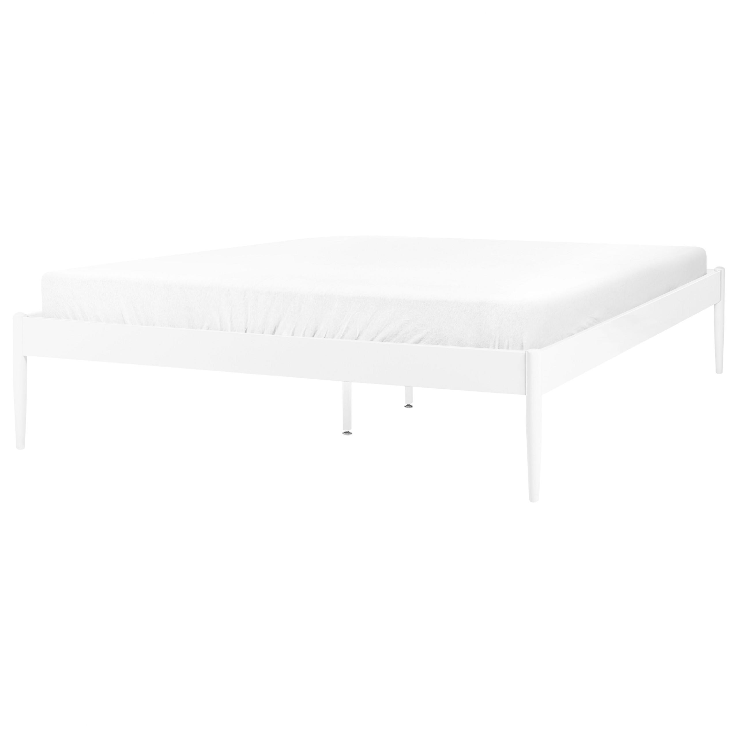 BETT mit Lattenrost 160x200 cm Weiß Vaurs - Weiß, Metall (160/200cm) - Beliani