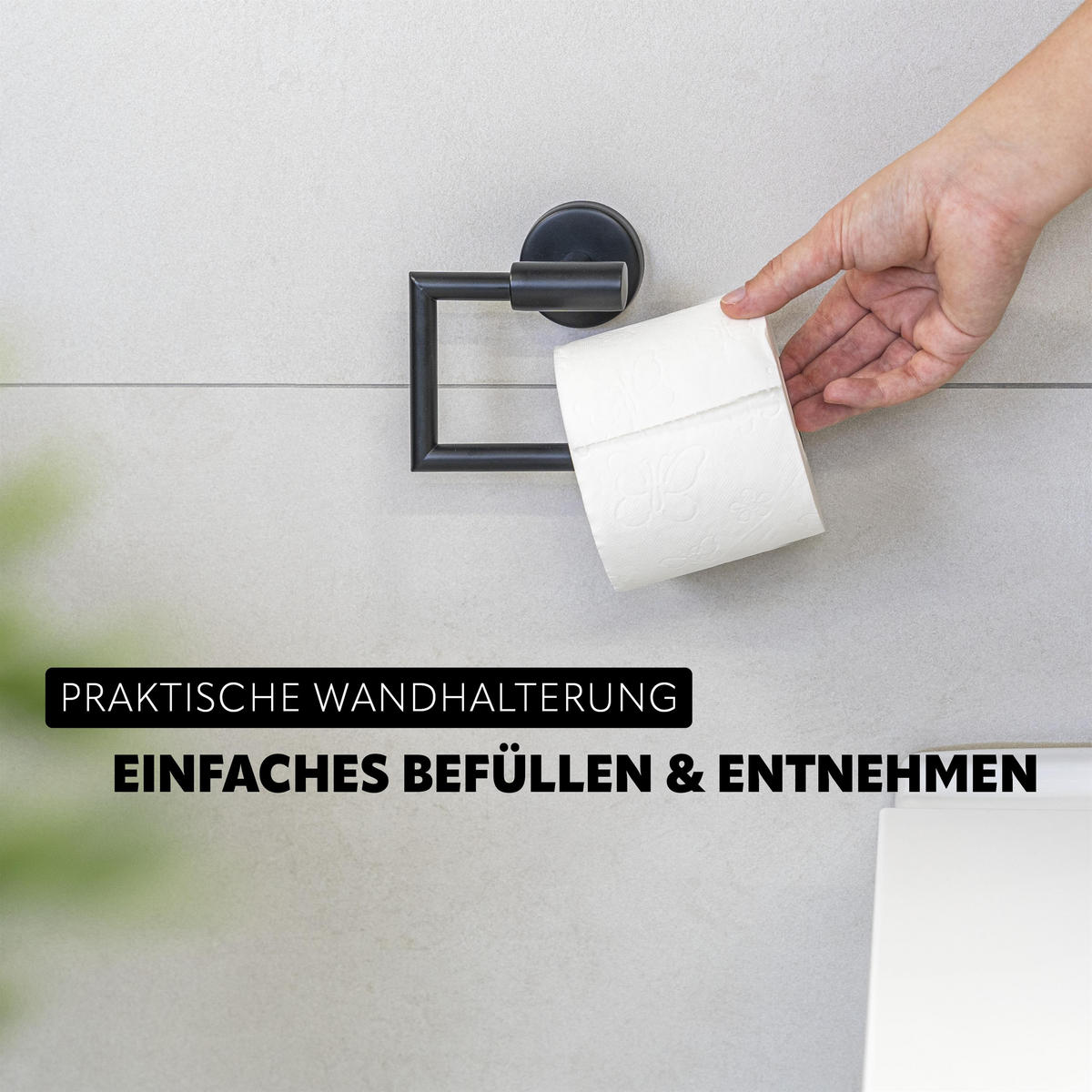 TOILETTENPAPIERHALTER PIAZZA BLACK, schwarz - Schwarz, Kunststoff (15.5/11/6cm) - bremermann
