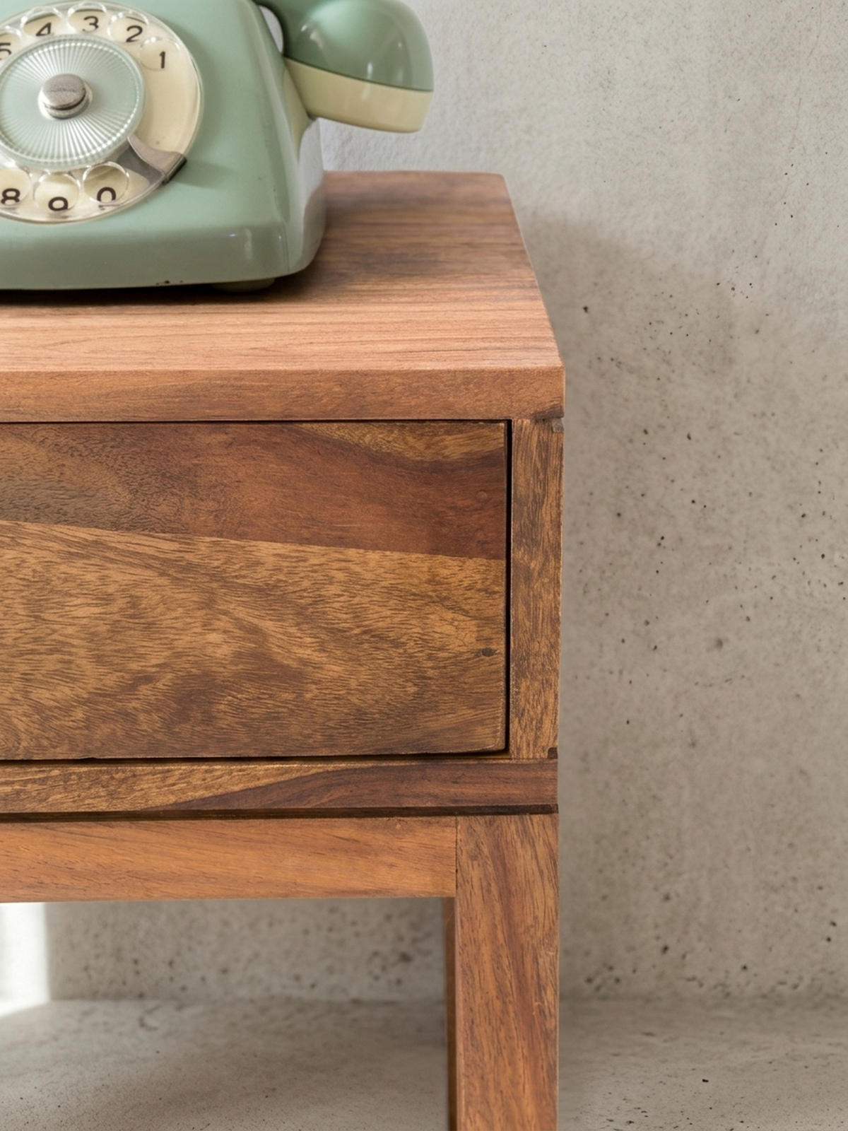 BEISTELLTISCH – Massivholz quadratisch mit Schublade und Ablagefach - Braun, Holz (35/35/90cm) - KADIMA DESIGN