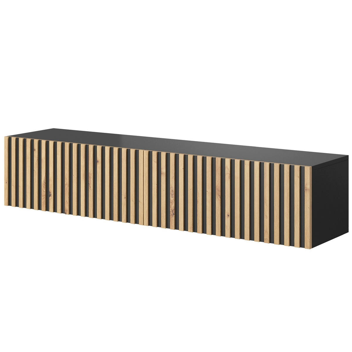 TV stolek Telire černý / dub 138/30/32 cm - černá/dub artisan, kompozitní dřevo (138.6/30/31.6cm) - Selsey