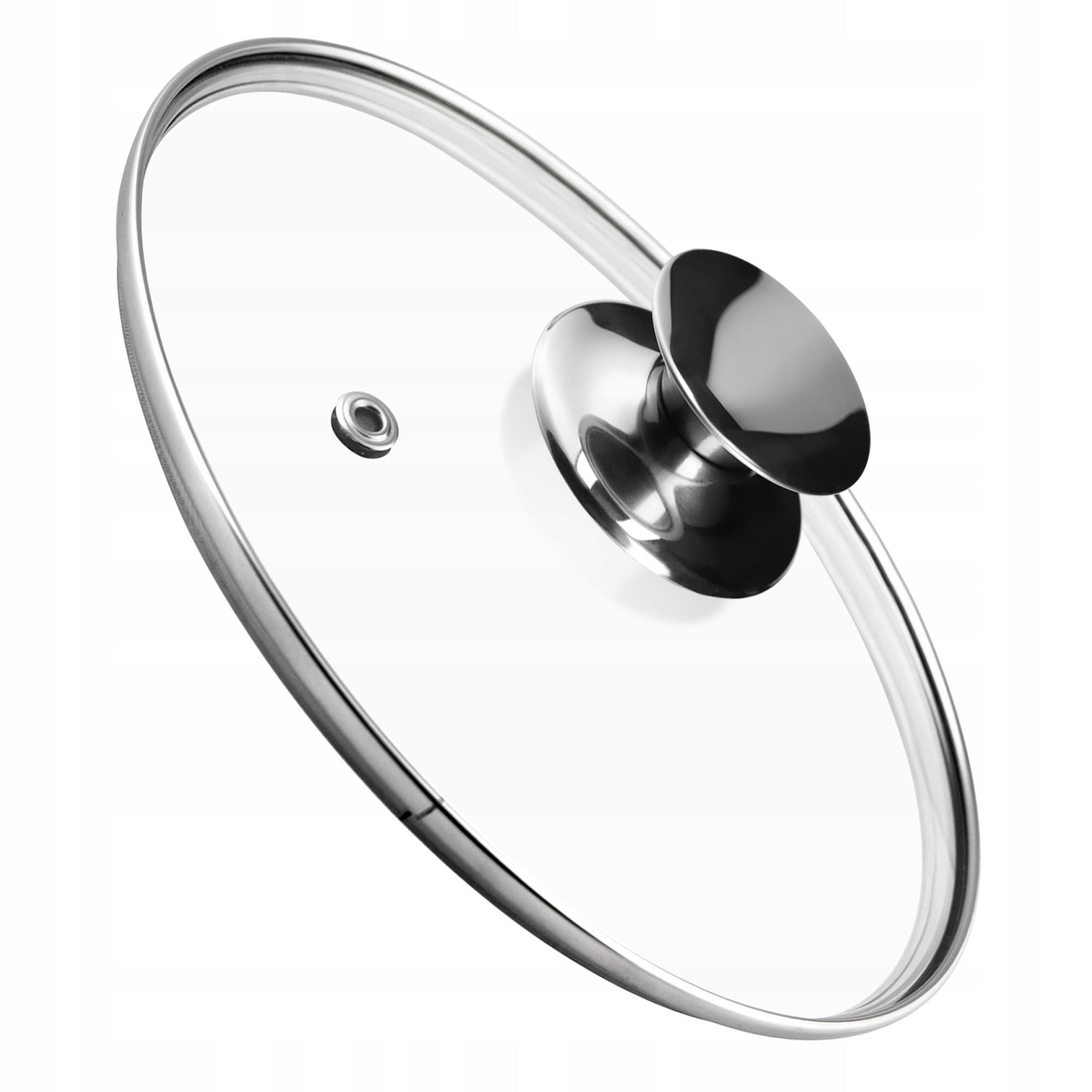 DECKEL mit silbernem Griff, 24 cm - Transparent, Glas/Metall (24cm) - KADAX