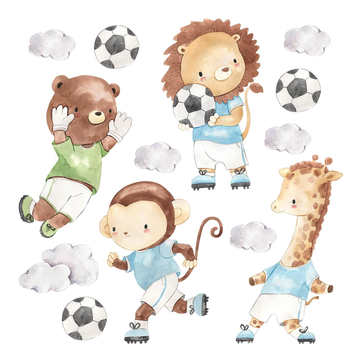 WANDAUFKLEBER 130x189cm - Sporttiere - Multicolor, Kunststoff (130/189/0.1cm) - Wallfluent