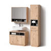 BADMÖBEL-SET Temo Artisan-Eiche 3 Teile, mit Hochschrank - Anthrazit/Eiche Artisan, Holzwerkstoff (80/64/40cm) - Livinity®