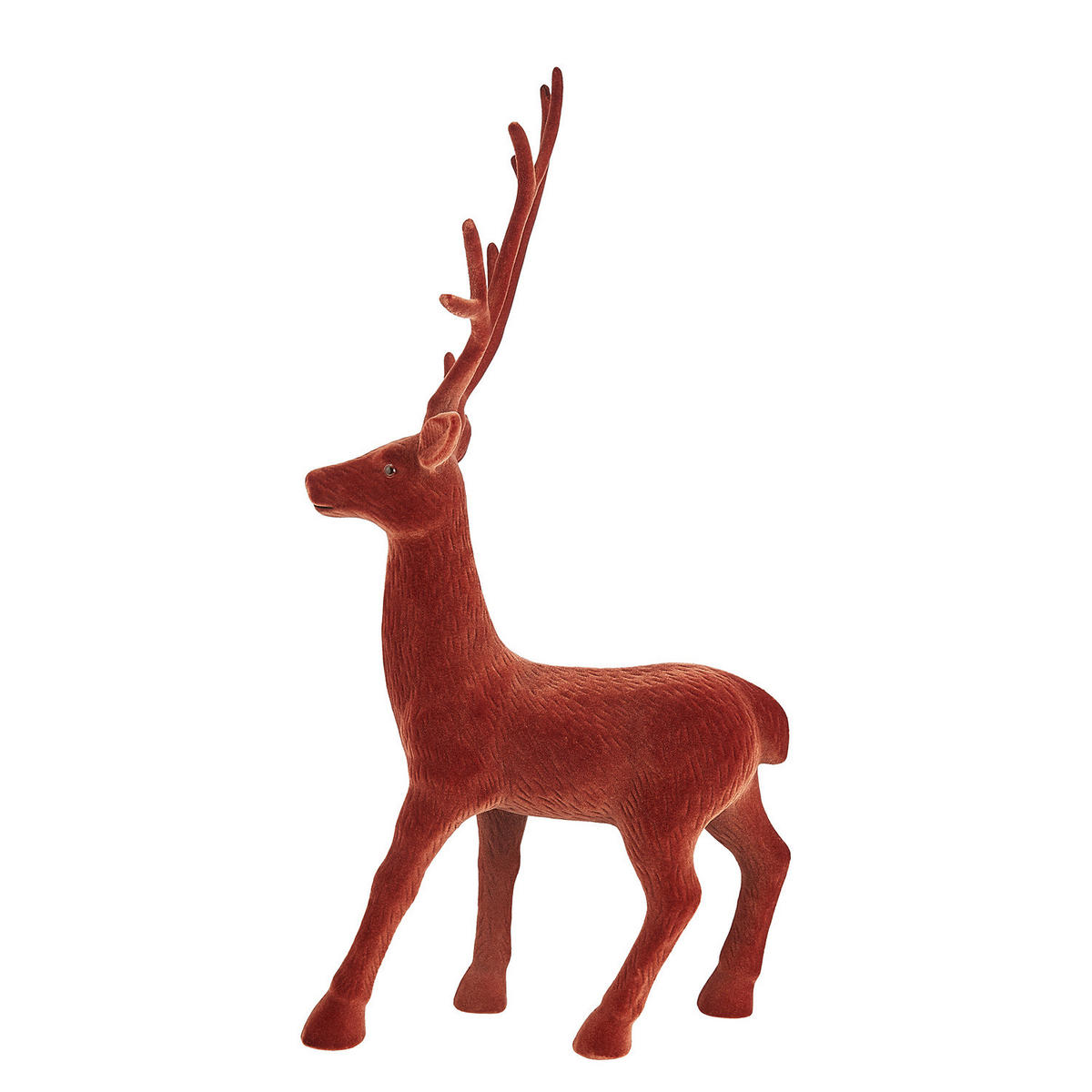DEKOFIGUR Hirsch beflockt X-Mas - Braun, Kunststoff (37/74/12cm) - BUTLERS
