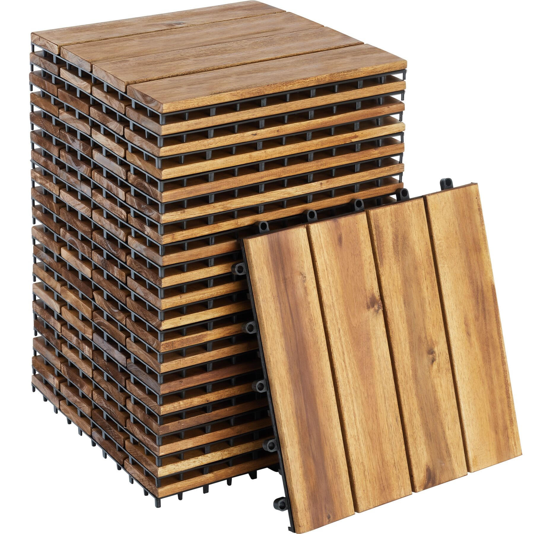 TERRASSENFLIESEN Tabula,31 x 31 x 2,2 cm,braun - Braun, Holz (31/31/2.2cm) - tectake