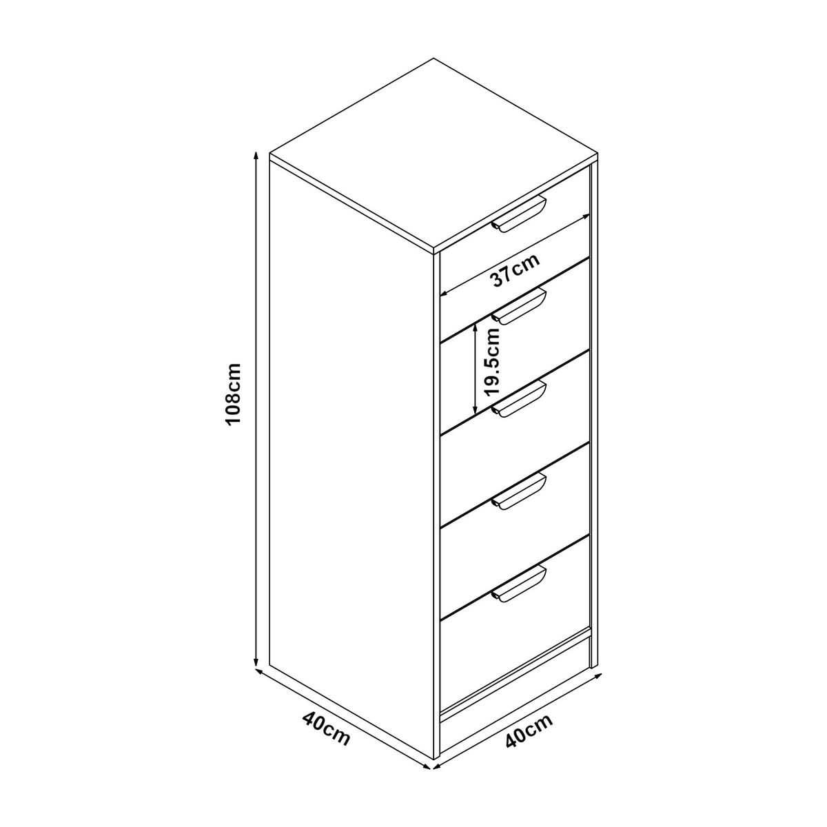 KOMMODE Varkaus - Eichefarben, Holzwerkstoff (40/108/40cm) - [en.casa]