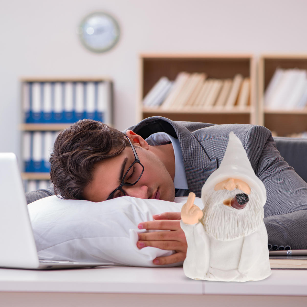 GARTENZWERG - Weiß, Kunststoff (9/15/7cm) - Relaxdays