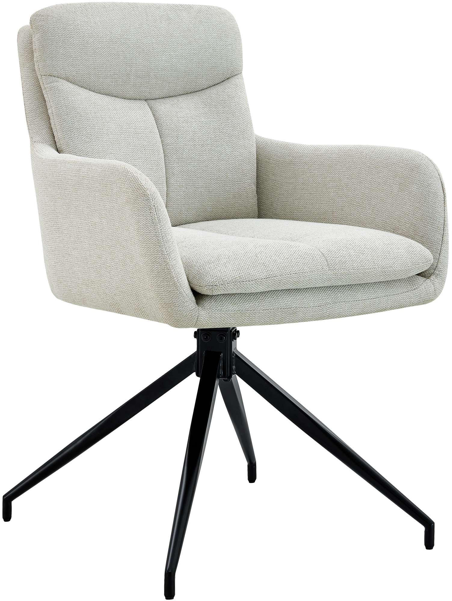 ESSZIMMERSTUHL Stoff Creme - Creme/Schwarz, Textil/Metall (57/83/62cm) - CLP