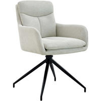 ESSZIMMERSTUHL Stoff Creme - Creme/Schwarz, Textil/Metall (57/83/62cm) - CLP