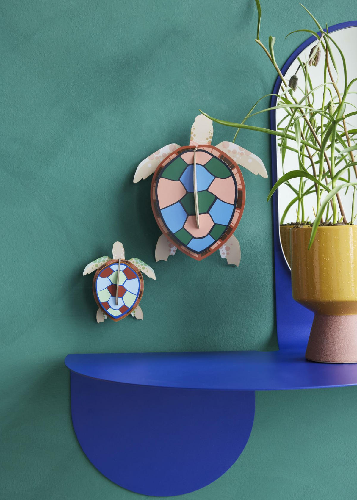 WANDSKULPTUR Bunt 7,5/22 cm - Multicolor, Wellpappe (7.5/22/18cm) - Studio Roof