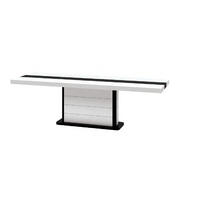 ESSTISCH rechteckig Hochglanz Schwarz, Weiß ausziehbar - Schwarz Hochglanz/Weiß Hochglanz, Holzwerkstoff (89/160/75cm) - designimpex
