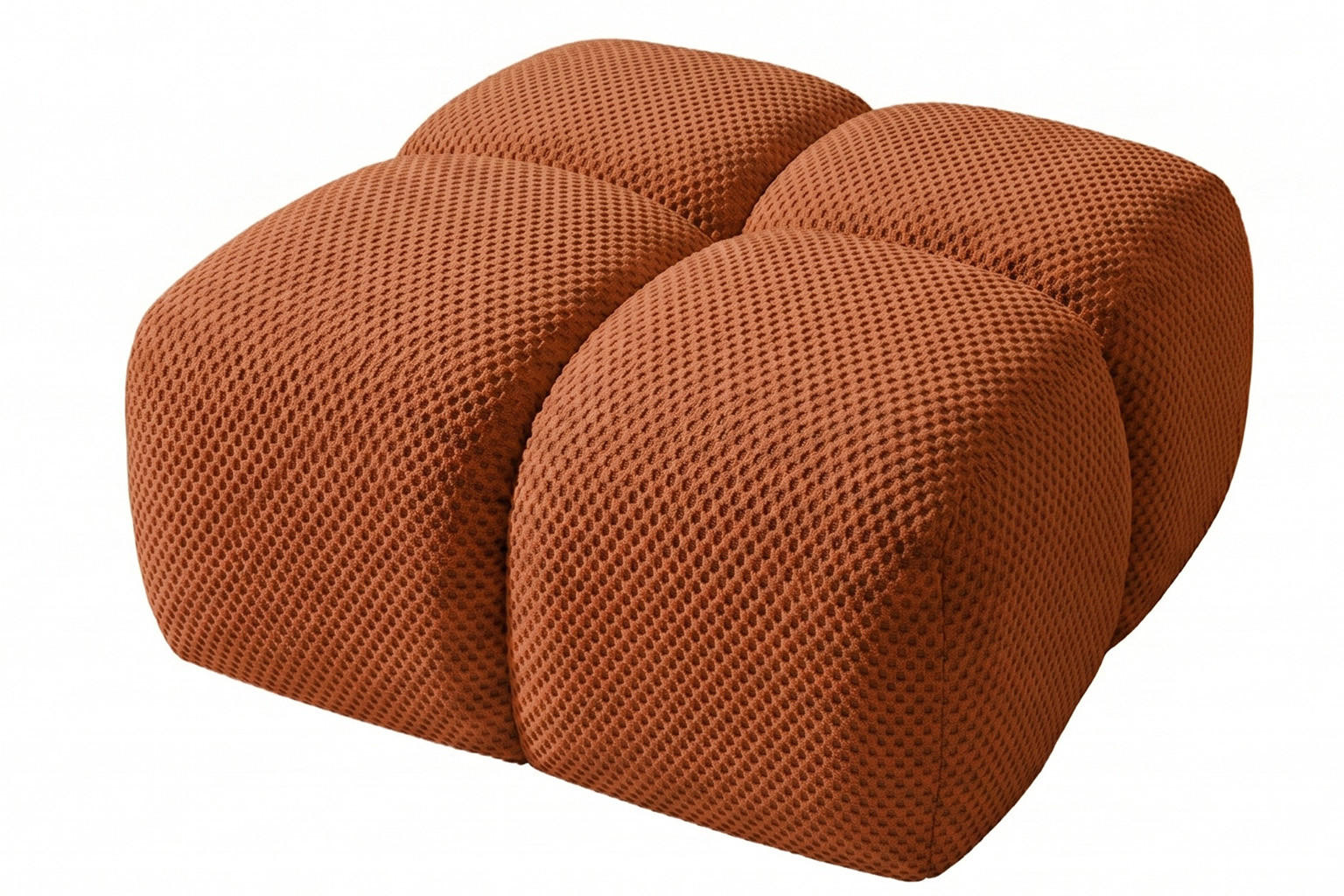 HOCKER, Pouf, Strukturierter Premiumstoff Sonic, Kupfer, Averro - Orange, Holz (88/42/88cm) - Kaiser Möbel