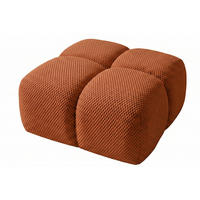 HOCKER, Pouf, Strukturierter Premiumstoff Sonic, Kupfer, Averro - Orange, Holz (88/42/88cm) - Kaiser Möbel