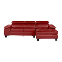SOFA - 4 Personen - leder - rot Mishima - Rot, Leder (260/79/167cm) - Vente-Unique