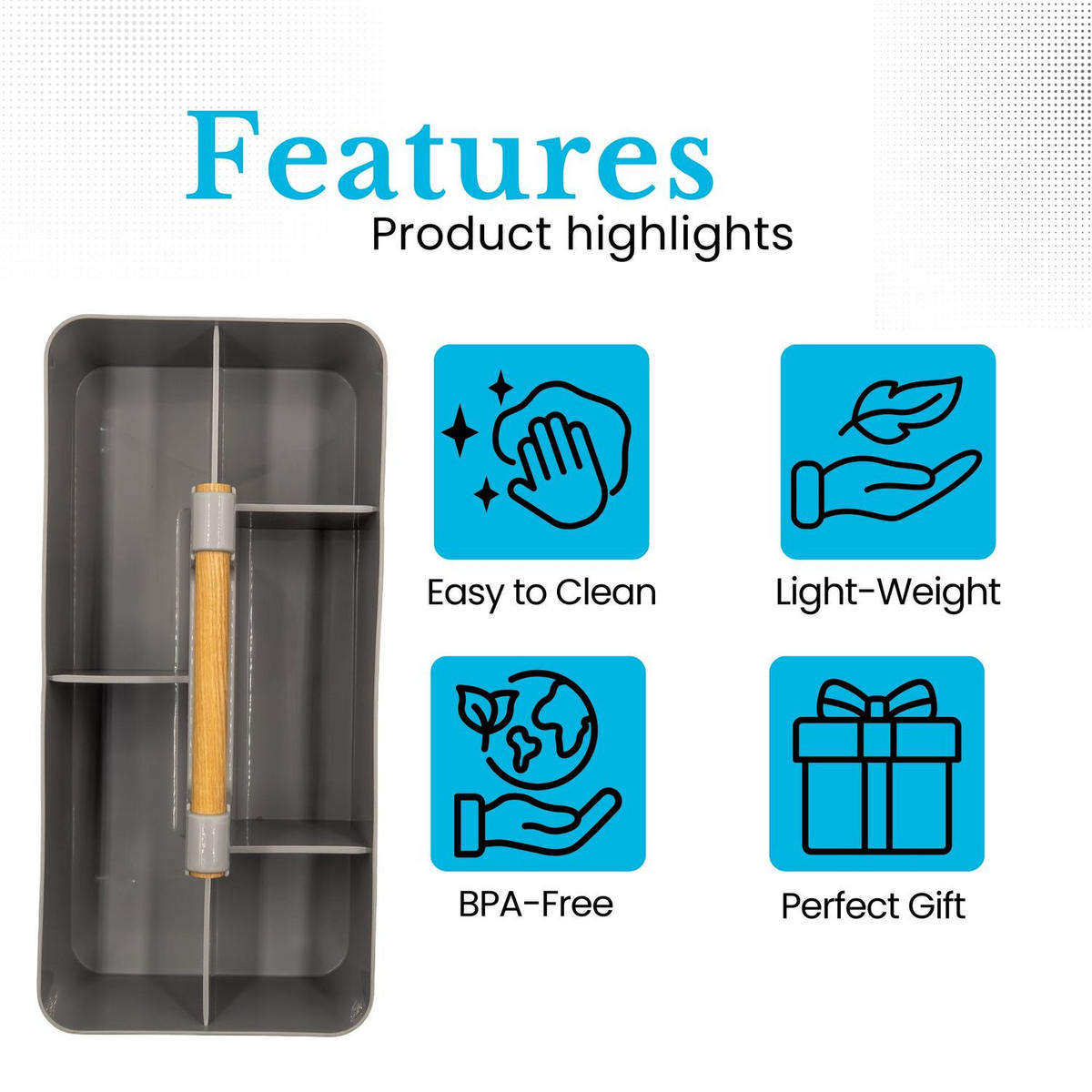 MAKE-UP-ORGANIZER 32/15.5/8 cm (Grau) - Grau, Kunststoff (15.5/8/32cm) - Intirilife