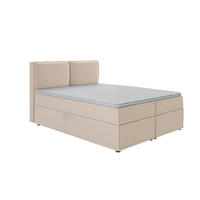 BOXBETT Eclipse 160/200 cm Beige Luxusmicrofaser - Beige/Schwarz, Holz/Kunststoff (160/200cm) - S-Style Möbel