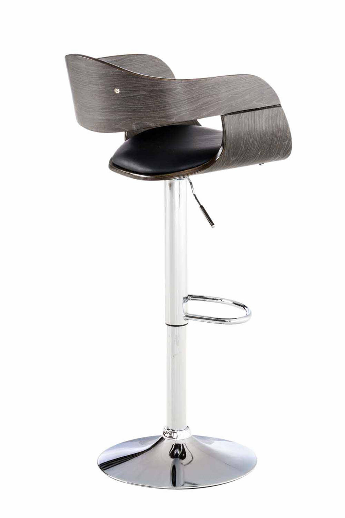 BARHOCKER 2er Set Nadan Kunstleder Schwarz/grau - Grau, Leder/Metall (50/88/48cm) - DELUKE