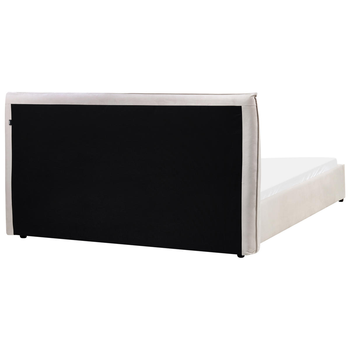 WASSERBETT Samtstoff 160/200 cm Cremeweiß Lavaur - Creme, Textil (160/200cm) - Beliani