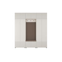 GARDEROBE Ritmo version 3 mit POLSTERPANEELEN BRAUN - Beige/Braun, Holzwerkstoff (210/225/41cm) - Jerpax