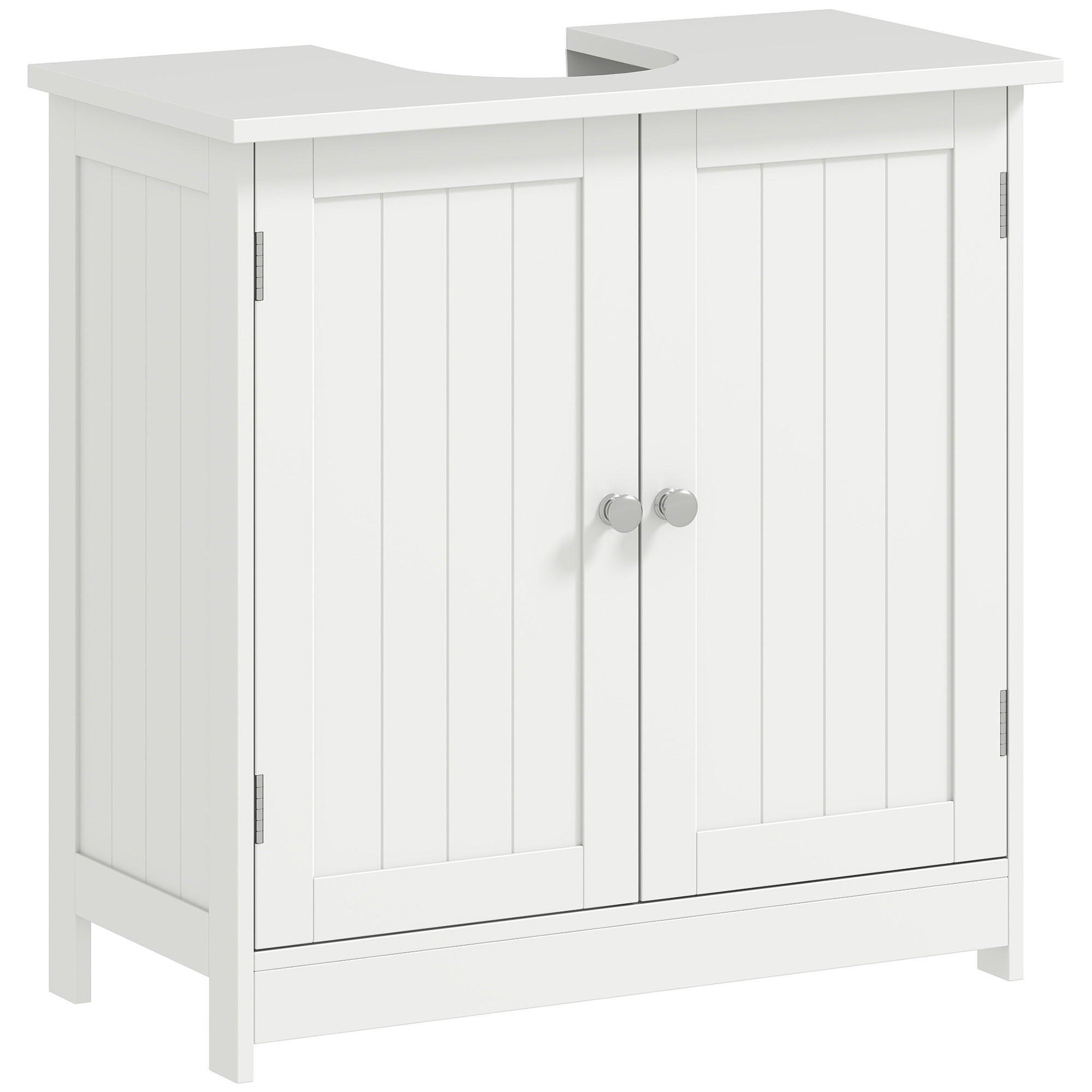 WASCHBECKENUNTERSCHRANK DE-15947 mit U-Aussparung Weiß - Weiß, Holzwerkstoff (60/60/30cm) - ComfortXL