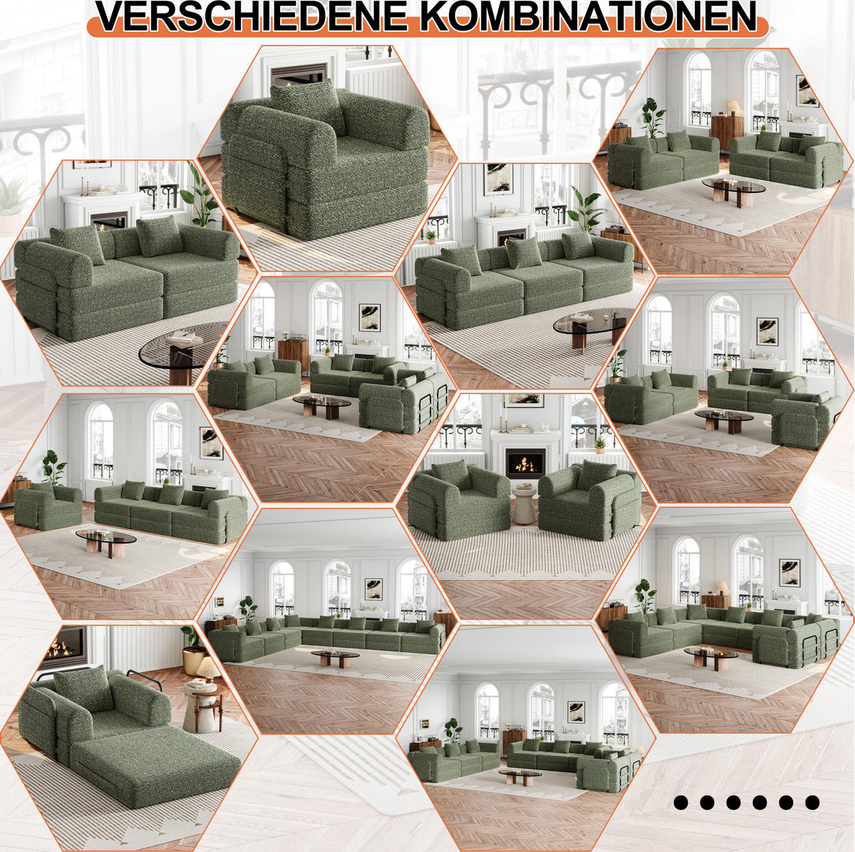 SCHLAFSOFA in Grün – 2-in-1 mit Armlehnenfach und Chenillebezug - Grün, Textil (94/49.5/181.6cm) - BEAOK
