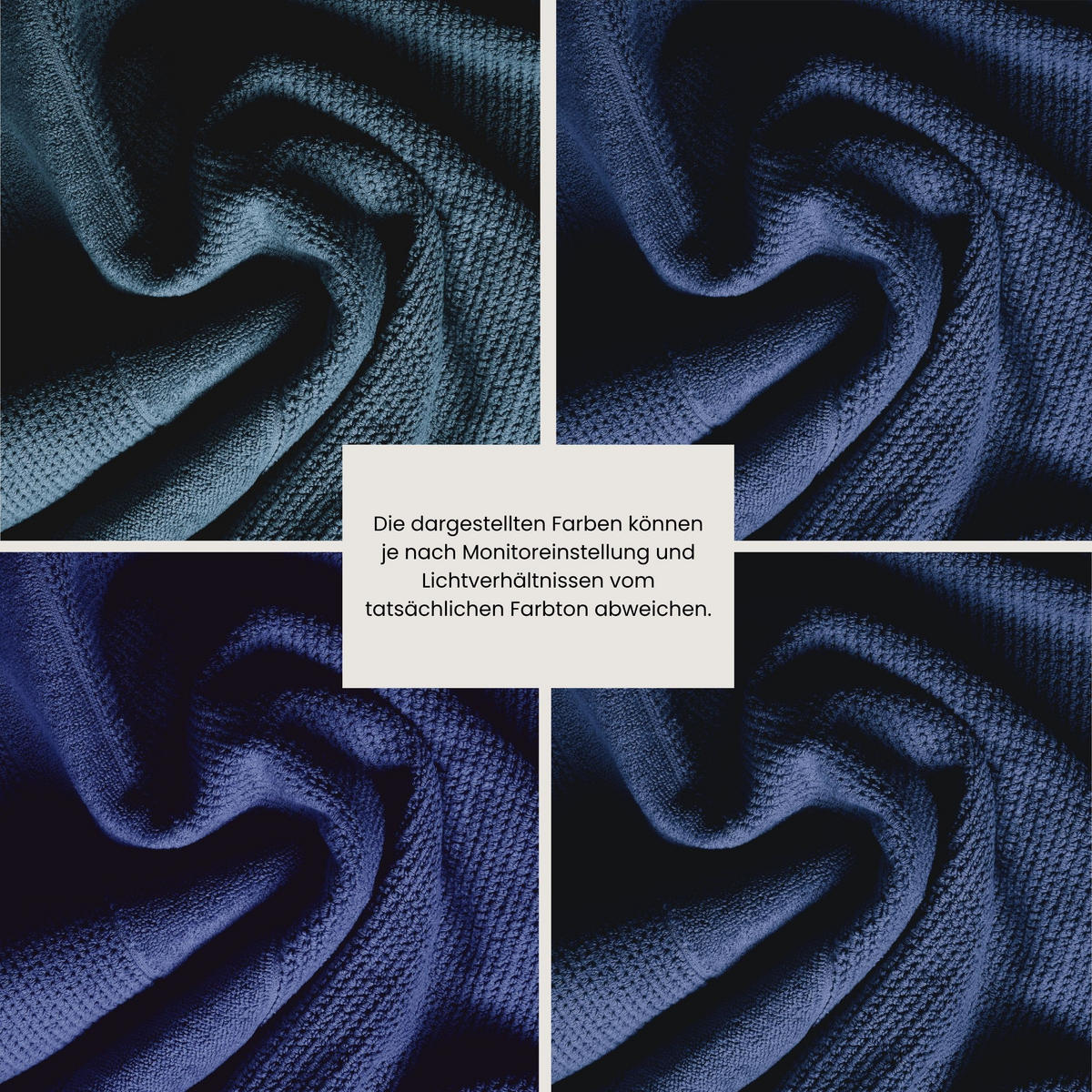 HANDTUCHSET Turin - 4-teilig - 50x100 cm - Dunkelblau - Dunkelblau, Textil (50/100cm) - SCHIESSER