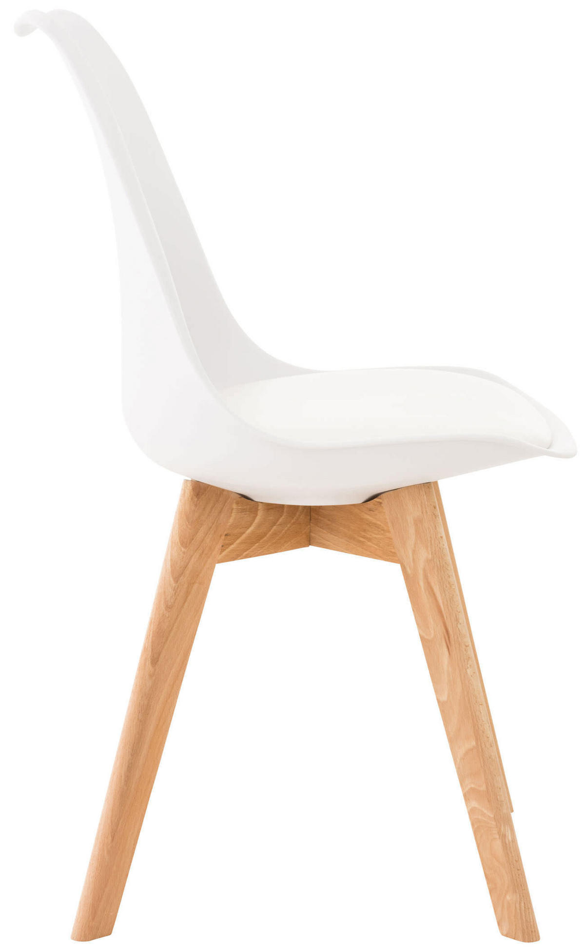 STUHL Kunststoff weiß - Eukalyptusholzfarben/Weiß, Holz/Kunststoff (49/83/50cm) - CLP