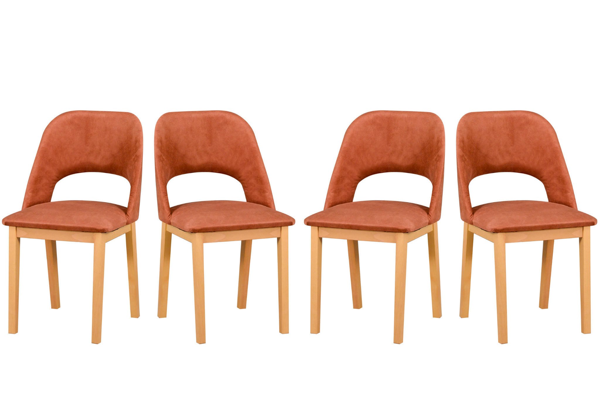 ESSZIMMERSTUHL 4x "MONTI 2", grandson, zetta 295 - Birkefarben/Kupferfarben, Holz (43/82/40cm) - Leaf Design