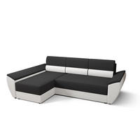 ECKSOFA L REBI L3 Rainbow 27/31 Links mit Schlaffunktion, Grau/Weiß - Weiß/Grau, Textil (251/140cm)