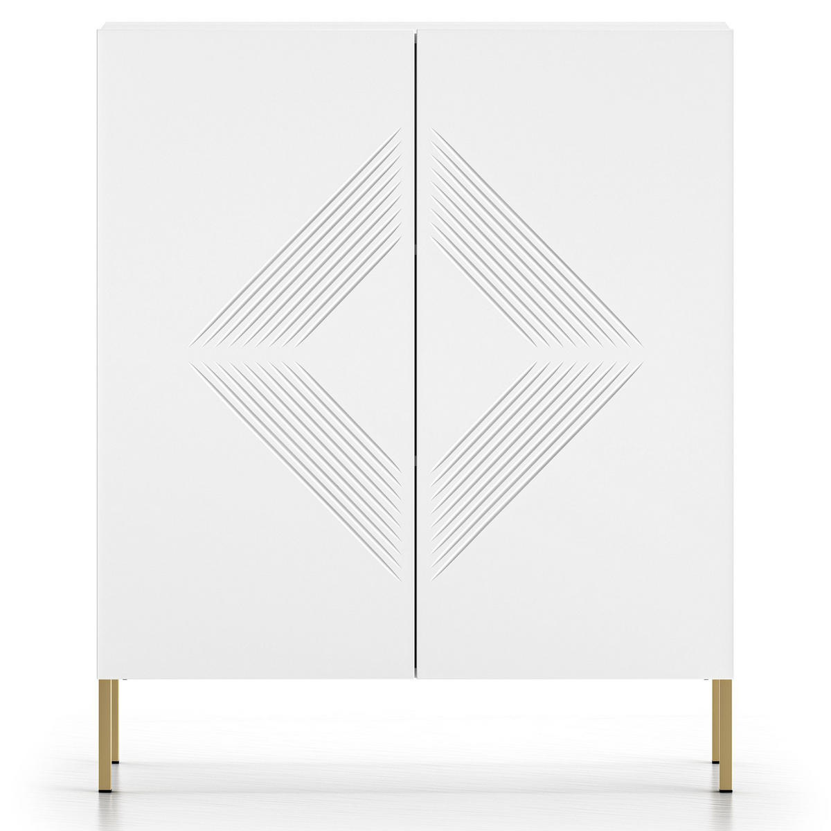 KOMMODE NEBRO,Weiß - Weiß, Holzwerkstoff (100/120/37cm) - KONSIMO®