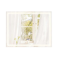 BADSPIEGEL mit Anti-Beschlage Spiegelheizung und Anzeige Silber - Silberfarben, Glas (70/4/90cm) - COSTWAY