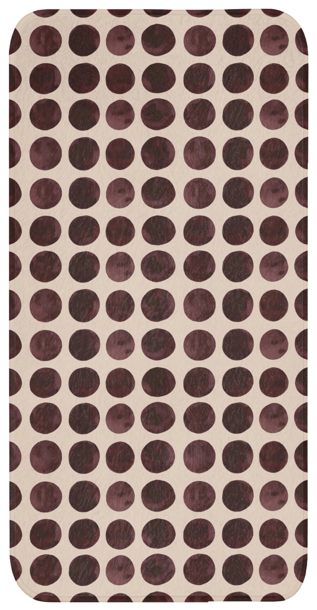 KOUPELNOVÁ PŘEDLOŽKA Puntíky - Vzor - Hnědý 60x120 cm - bordeaux, textil/plast (60/120cm) - OnlyWow