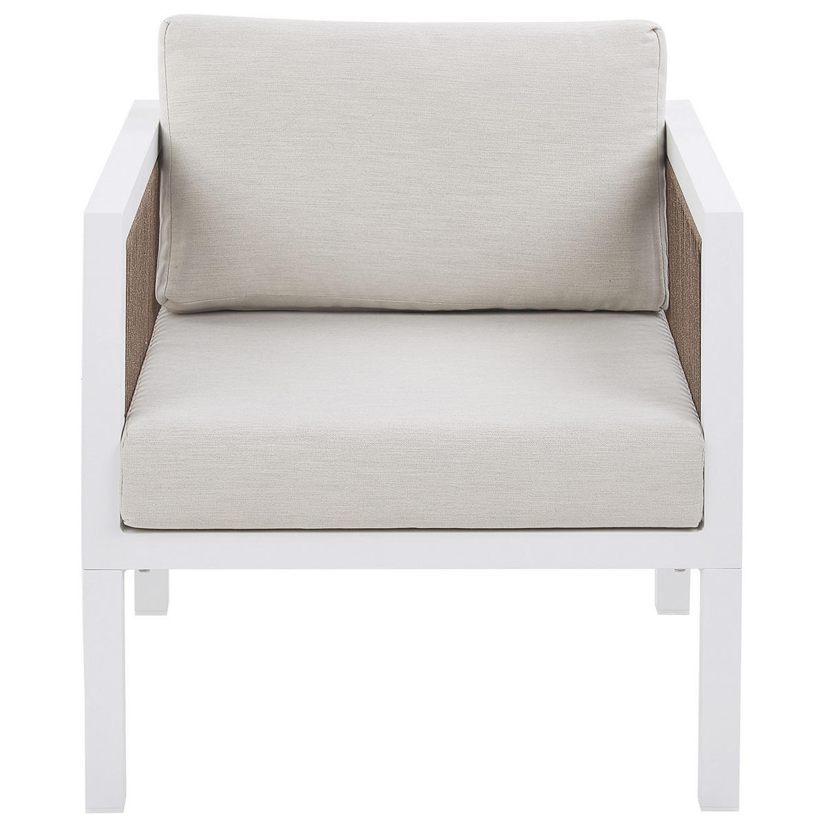LOUNGE-SET 5-sitzer Aluminium Weiß Borello - Weiß, Metall - Beliani