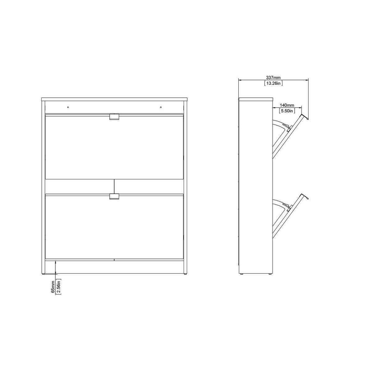 SCHUHSCHRANK Schwarz 16.55/70.3/85.2 cm - Schwarz, Holzwerkstoff (70.3/85.2/16.55cm) - DMORA