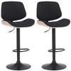 BARHOCKER 2er Set Stoff Natura/Schwarz - Eukalyptusholzfarben/Schwarz, Textil/Metall (50/94/50cm) - CLP