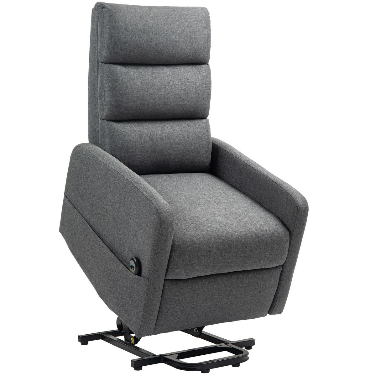FERNSEHSESSEL mit Aufstehhilfe Elektrisch Relaxsessel mit Fußteil, Dunkelgrau - Dunkelgrau, Kunststoff (62/105/86.5cm) - HOMCOM