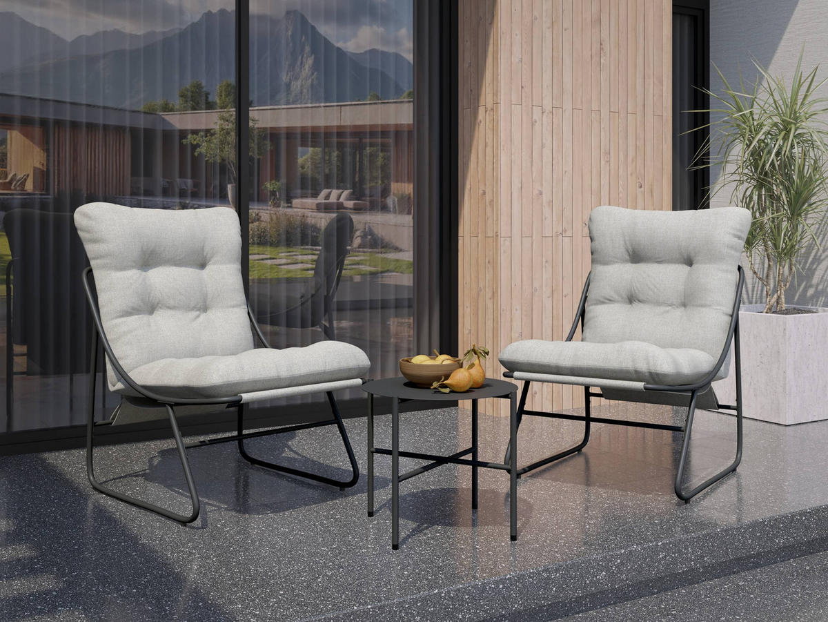 GARTENMÖBEL Edoste - Grau, Metall - MIRJAN24